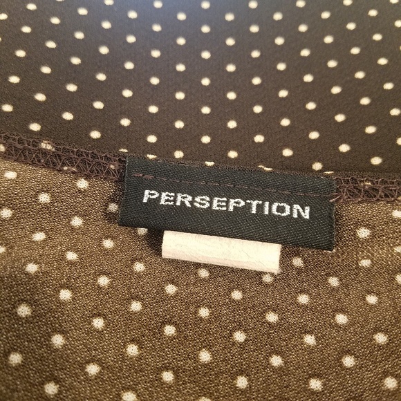 Perseption Stretch Brown Polka Dot Tunic - Picture 2 of 4